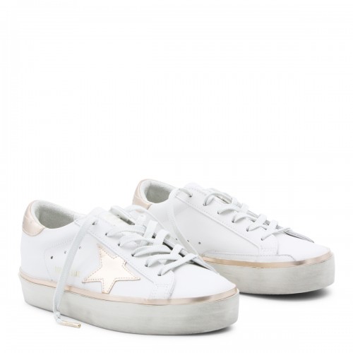 WHITE LEATHER HI-STAR SNEAKERS