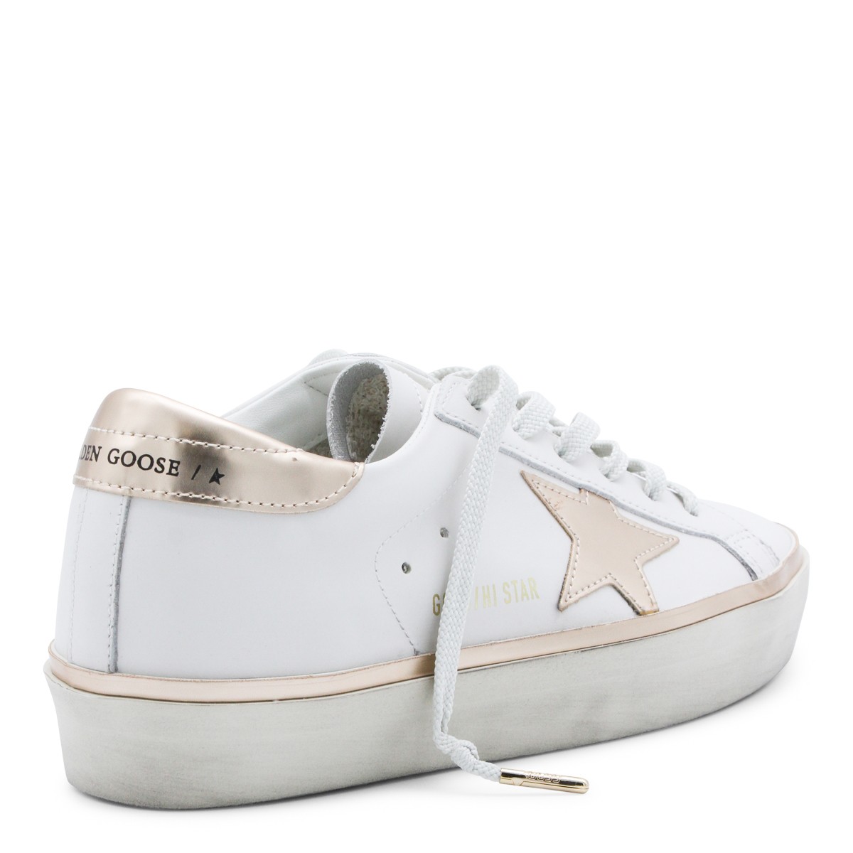 WHITE LEATHER HI-STAR SNEAKERS