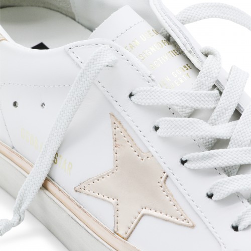WHITE LEATHER HI-STAR SNEAKERS