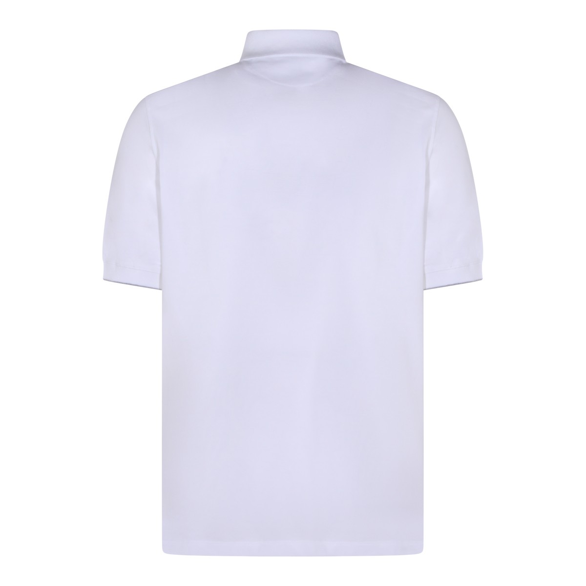 WHITE COTTON LOGO POLO SHIRT 