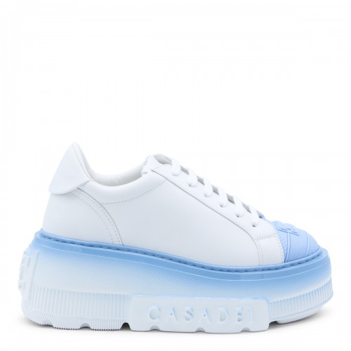 WHITE AND LIGHT BLUE LEATHER NEXUS TIFFANY SNEAKERS