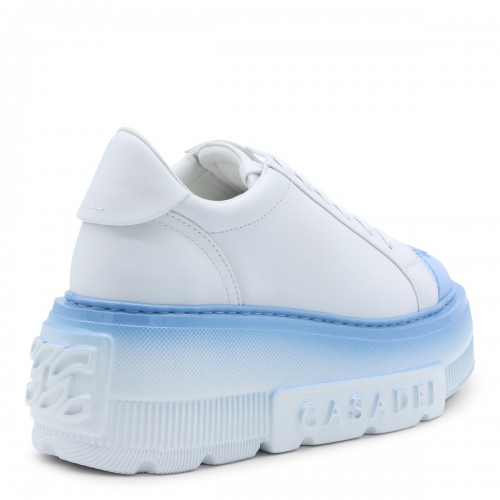 WHITE AND LIGHT BLUE LEATHER NEXUS TIFFANY SNEAKERS