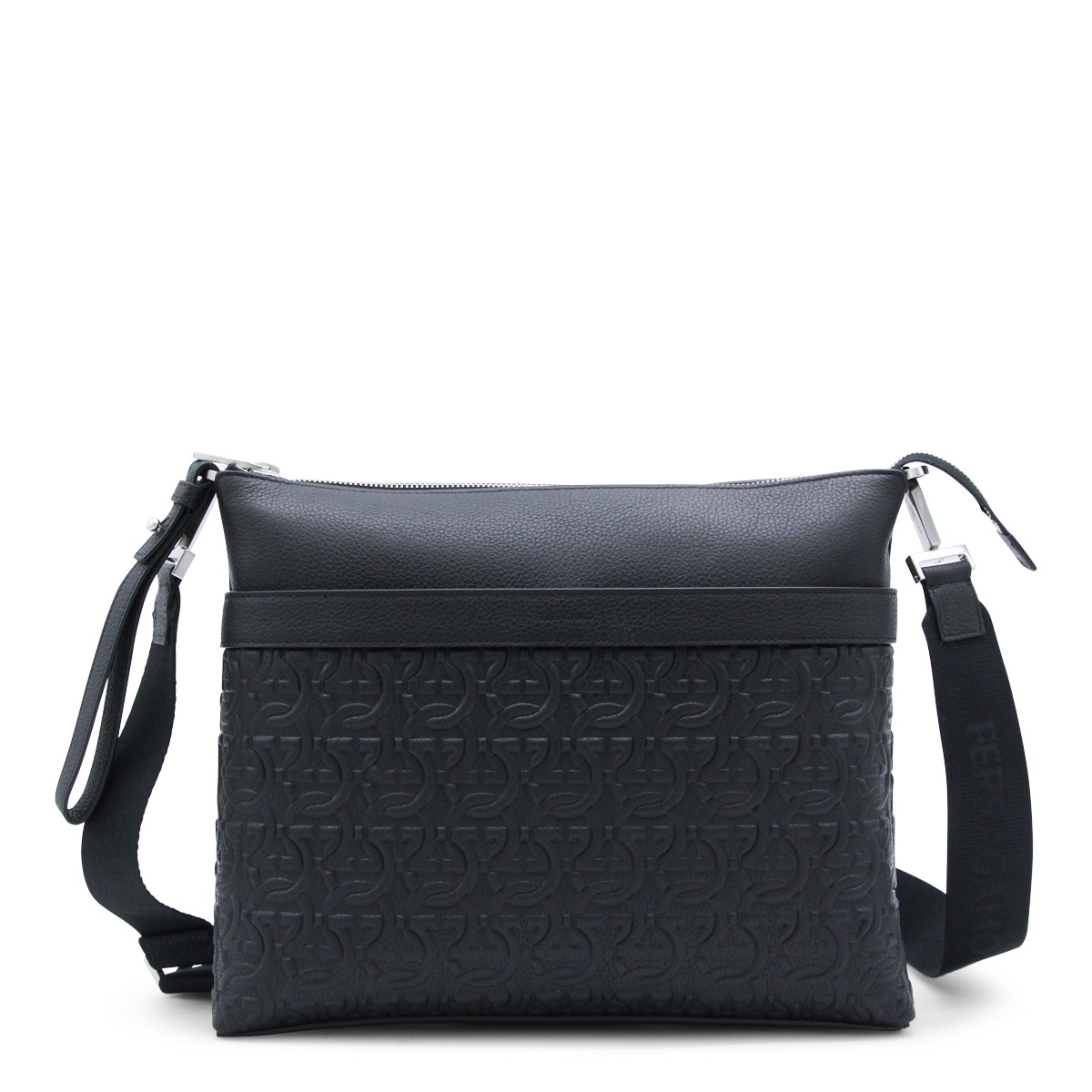 BLACK LEATHER CROSSBODY BAG