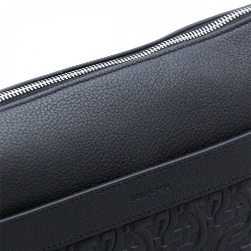 BLACK LEATHER CROSSBODY BAG