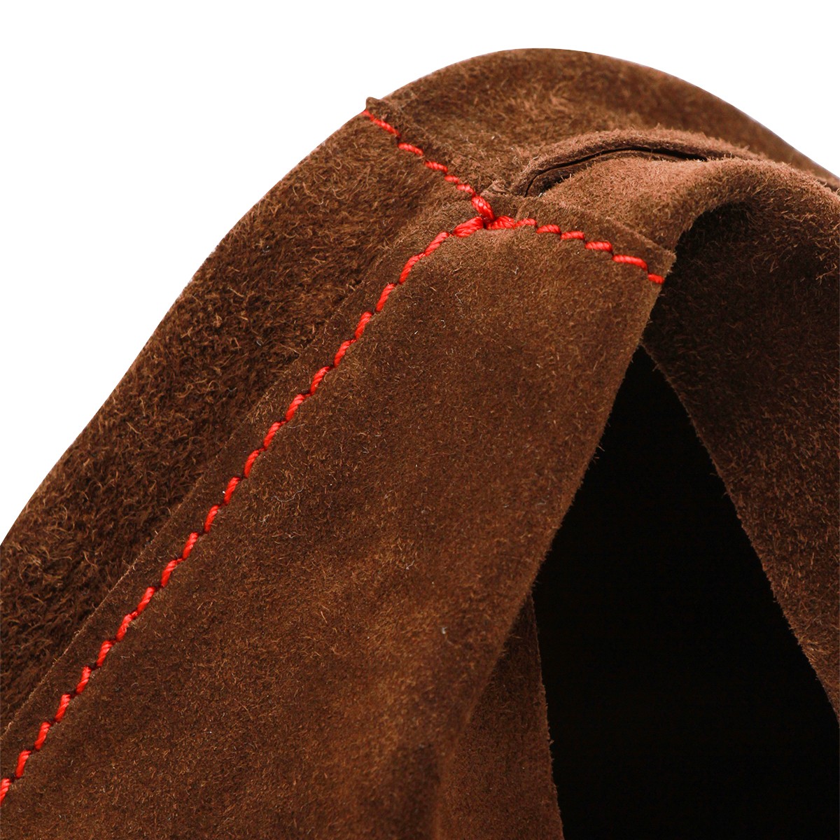 BROWN LEATHER SMALL BINDLE SHOULDER BAG