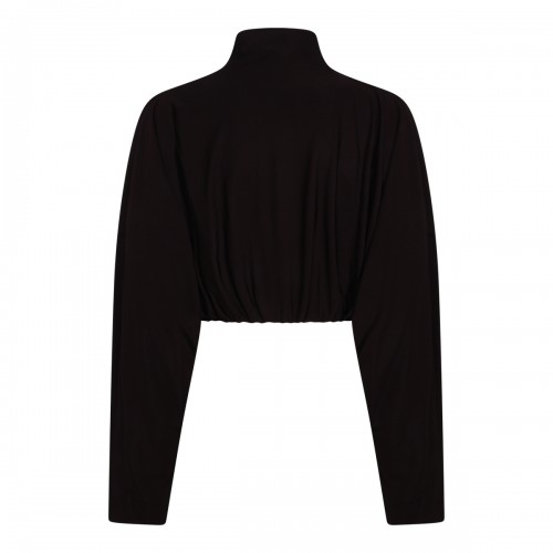 BLACK VISCOSE CASUAL JACKET