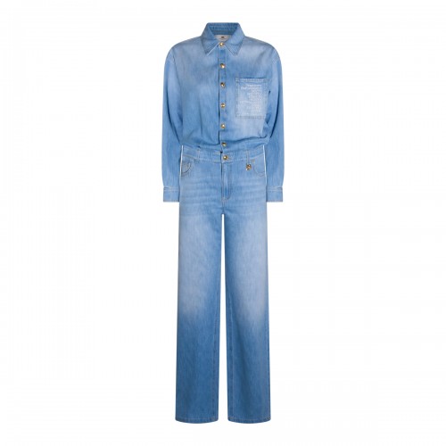 LIGHT BLUE COTTON JUMPSUIT