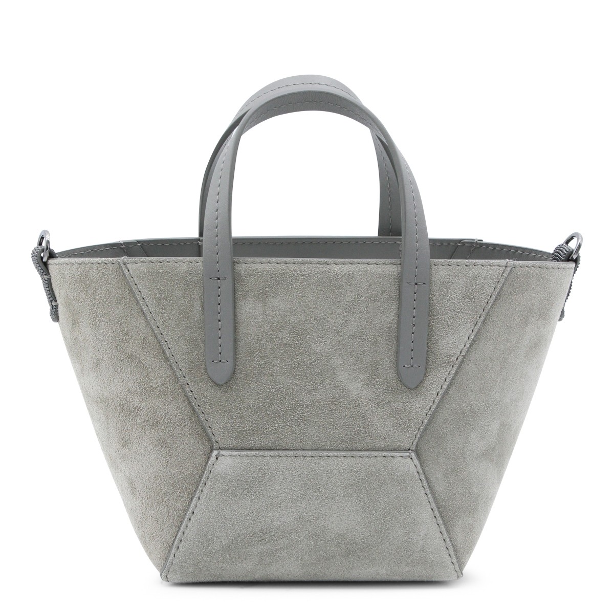 GREY LEATHER TOTE