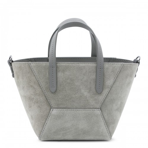 GREY LEATHER TOTE