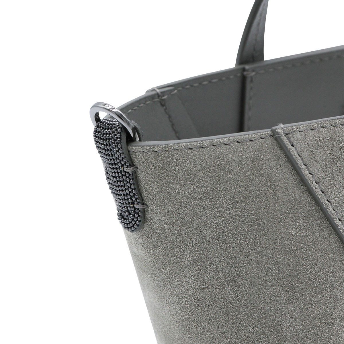 GREY LEATHER TOTE