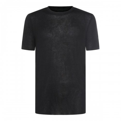 BLACK VISCOSE T-SHIRT