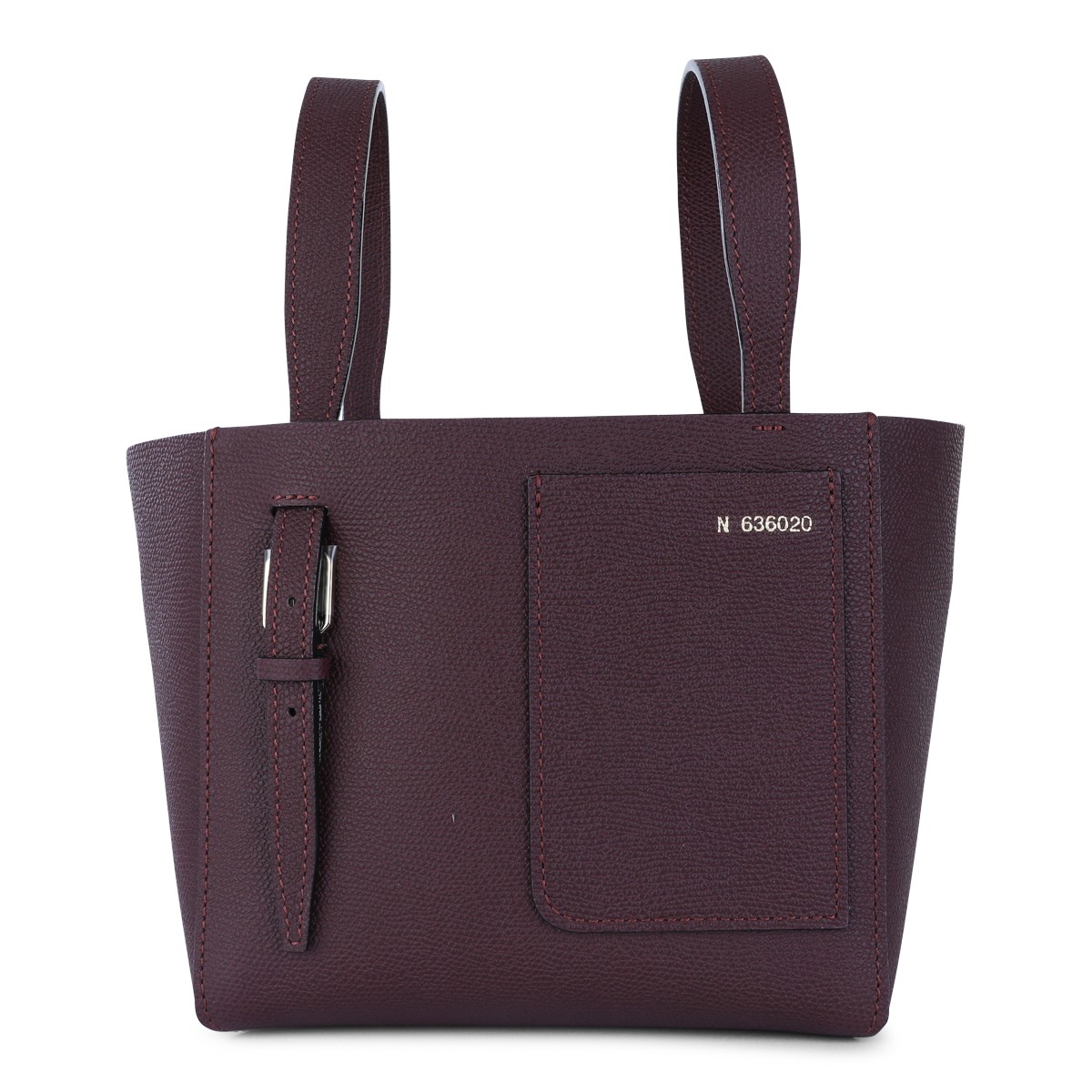 DARK PURPLE LEATHER BUCKET MINI TOTE