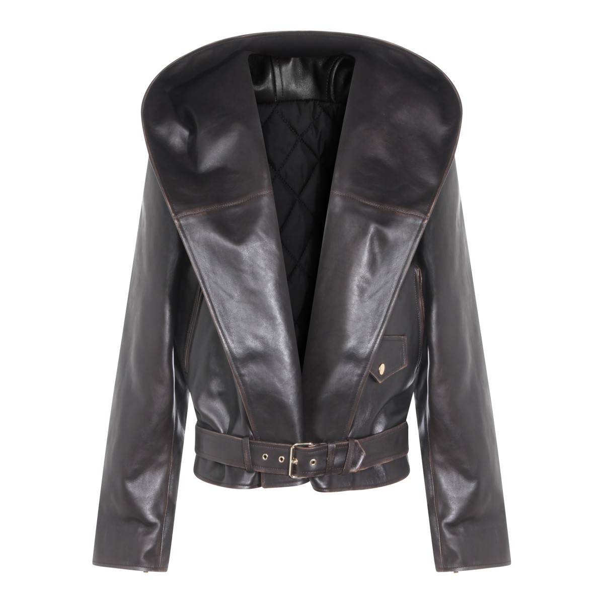DARK BROWN LEATHER JACKET