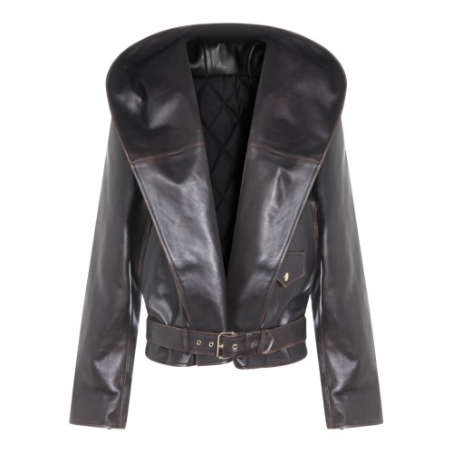 DARK BROWN LEATHER JACKET