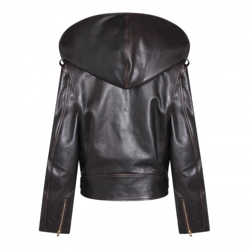 DARK BROWN LEATHER JACKET 2