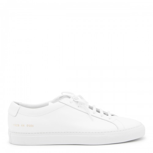 WHITE LEATHER ACHILLE LOW...