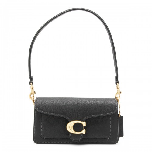 BLACK LEATHER TABBY SHOULDER BAG