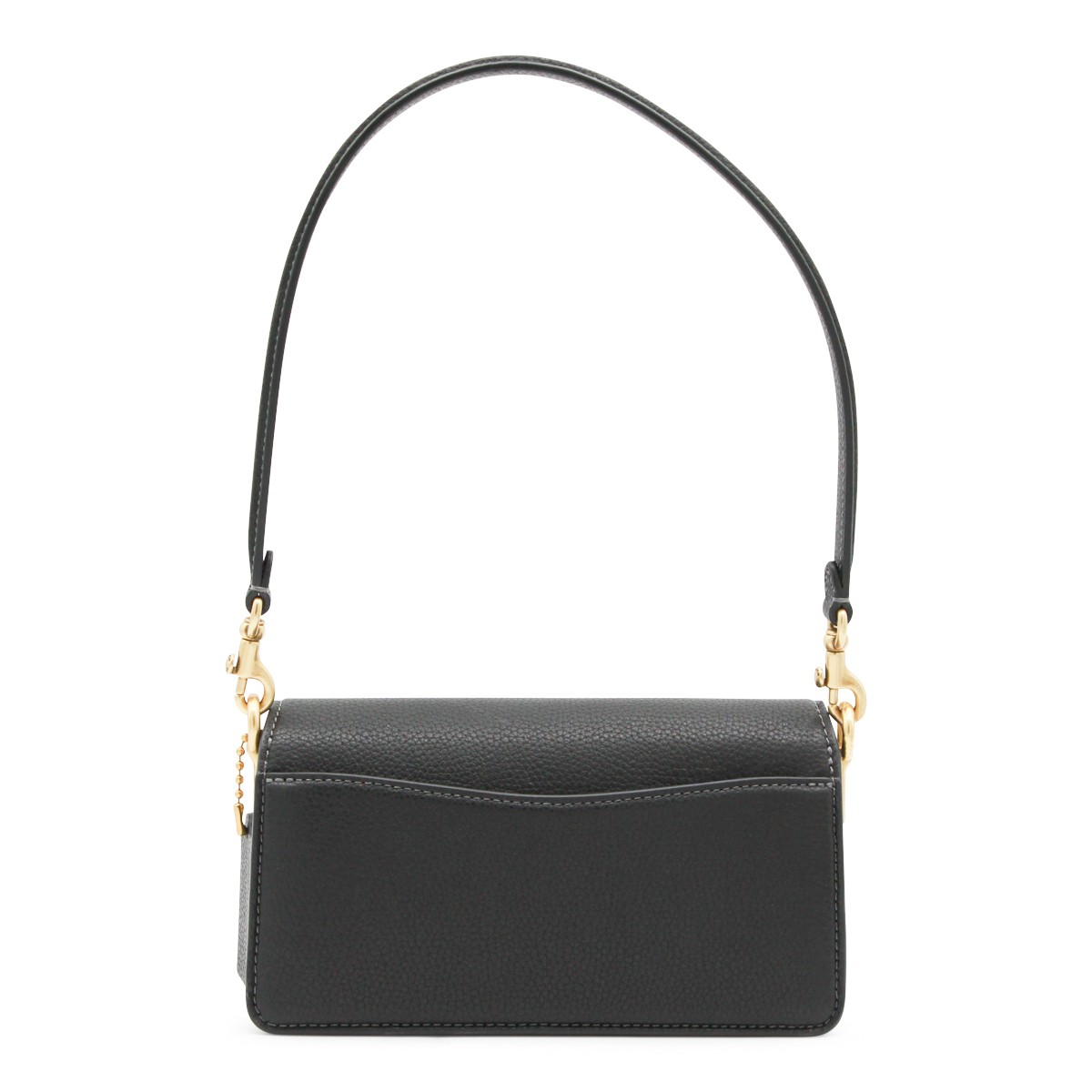 BLACK LEATHER TABBY SHOULDER BAG