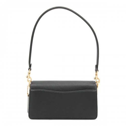 BLACK LEATHER TABBY SHOULDER BAG