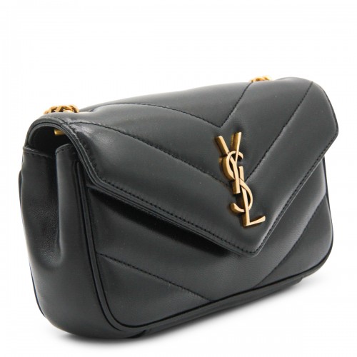 BLACK LEATHER LOULOU MINI BAG
