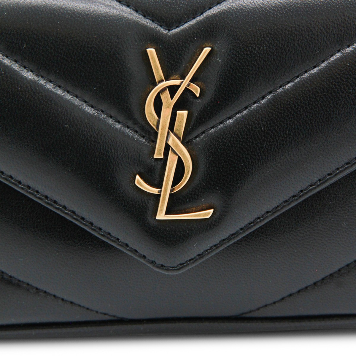 BLACK LEATHER LOULOU MINI BAG
