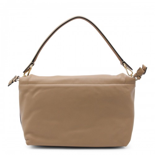 BEIGE LEATHER MAMMA BAGUETTE TOP HANDLE BAG