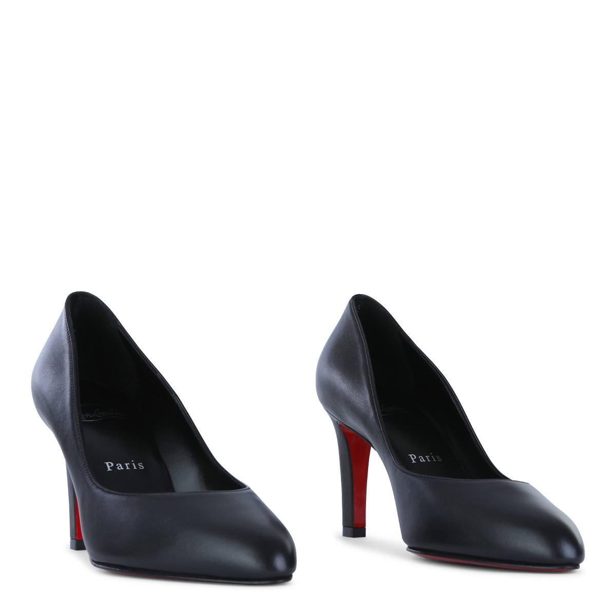 BLACK LEATHER FANNYLOVE 85 PUMPS