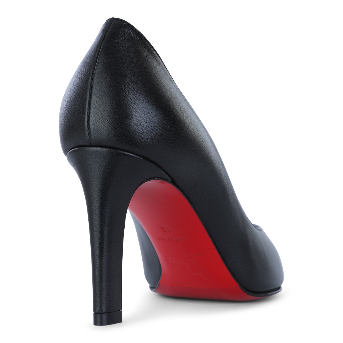 BLACK LEATHER FANNYLOVE 85 PUMPS