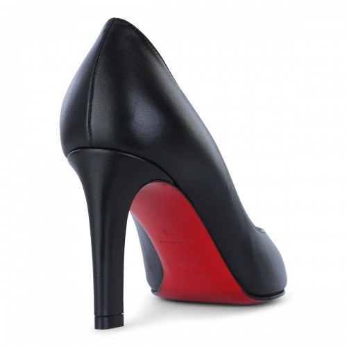 BLACK LEATHER FANNYLOVE 85 PUMPS