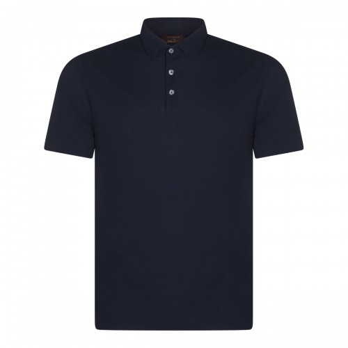 BLUE COTTON POLO SHIRT