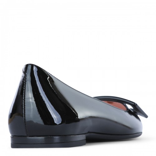 BLACK LEATHER FLATS