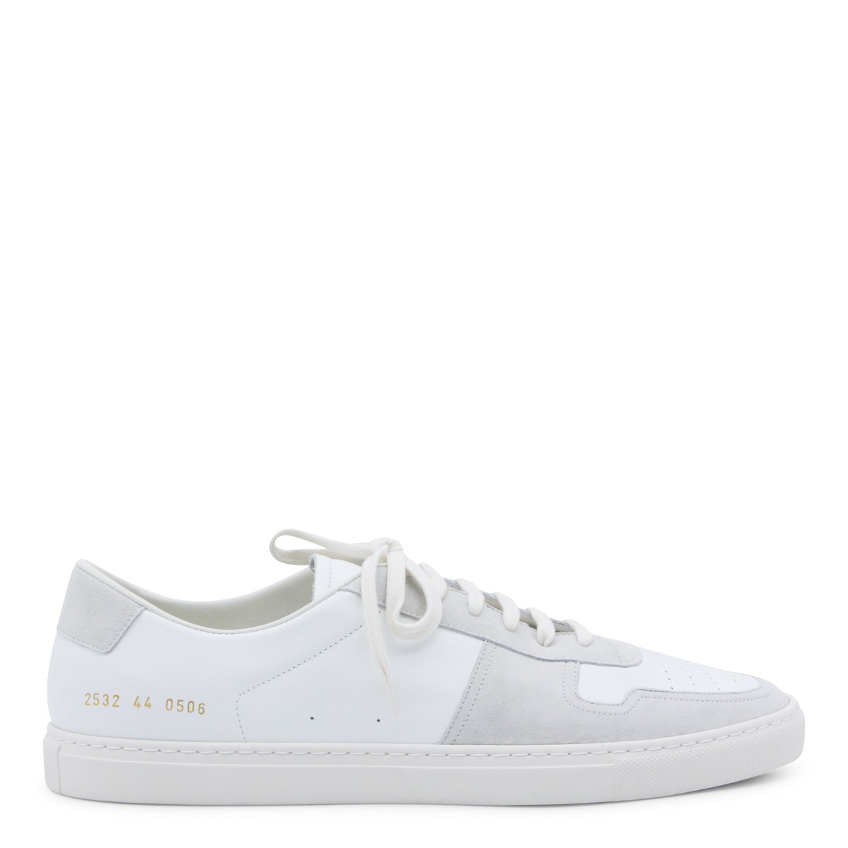 WHITE AND GREY LEATHER SNEAKERS