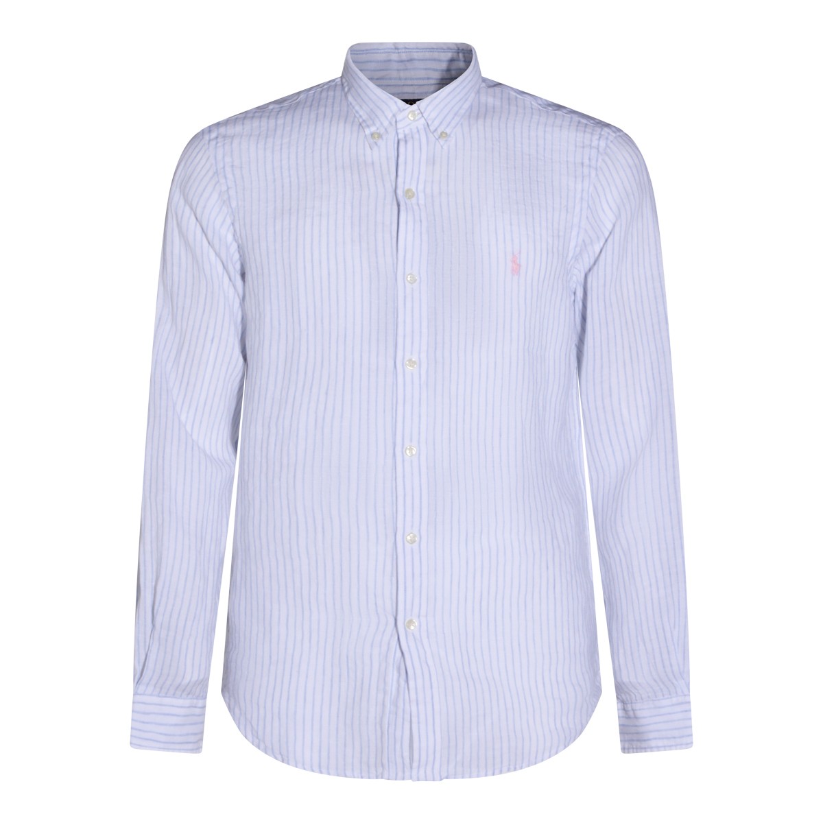 WHITE BLUE LINEN SHIRT