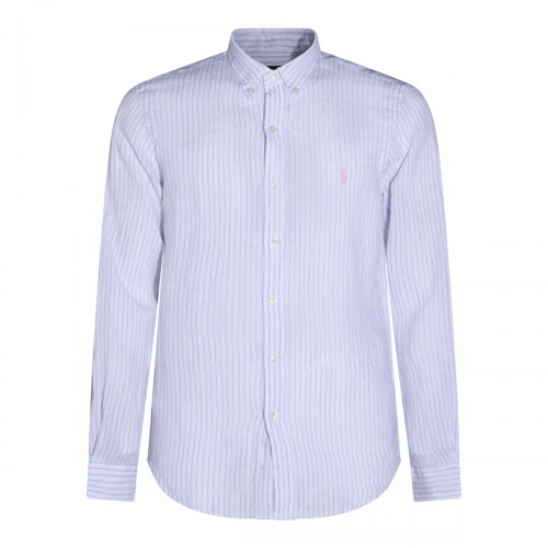 WHITE BLUE LINEN SHIRT