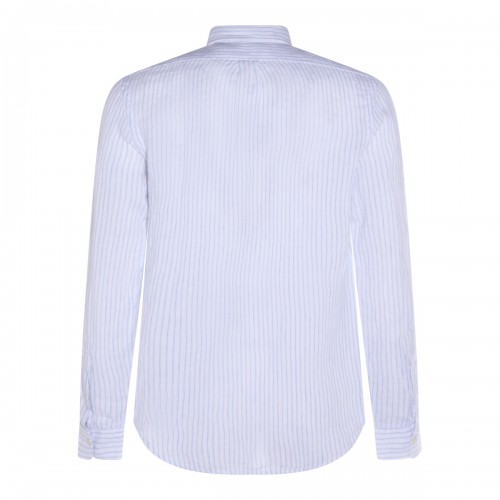 WHITE BLUE LINEN SHIRT 2