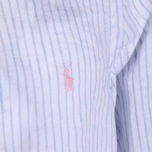 WHITE BLUE LINEN SHIRT