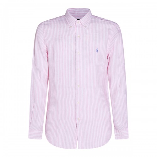 PINK WHITE LINEN SHIRT