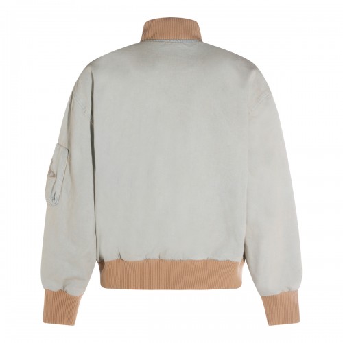 LIGHT BLUE AND BEIGE COTTON DENIM JACKET