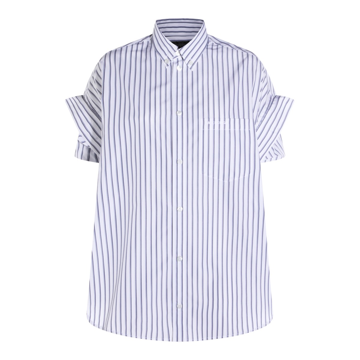 WHITE AND BLUE COTTON SHIRT