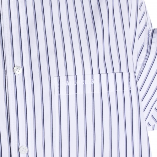 WHITE AND BLUE COTTON SHIRT