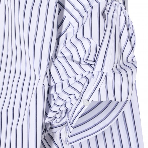 WHITE AND BLUE COTTON SHIRT