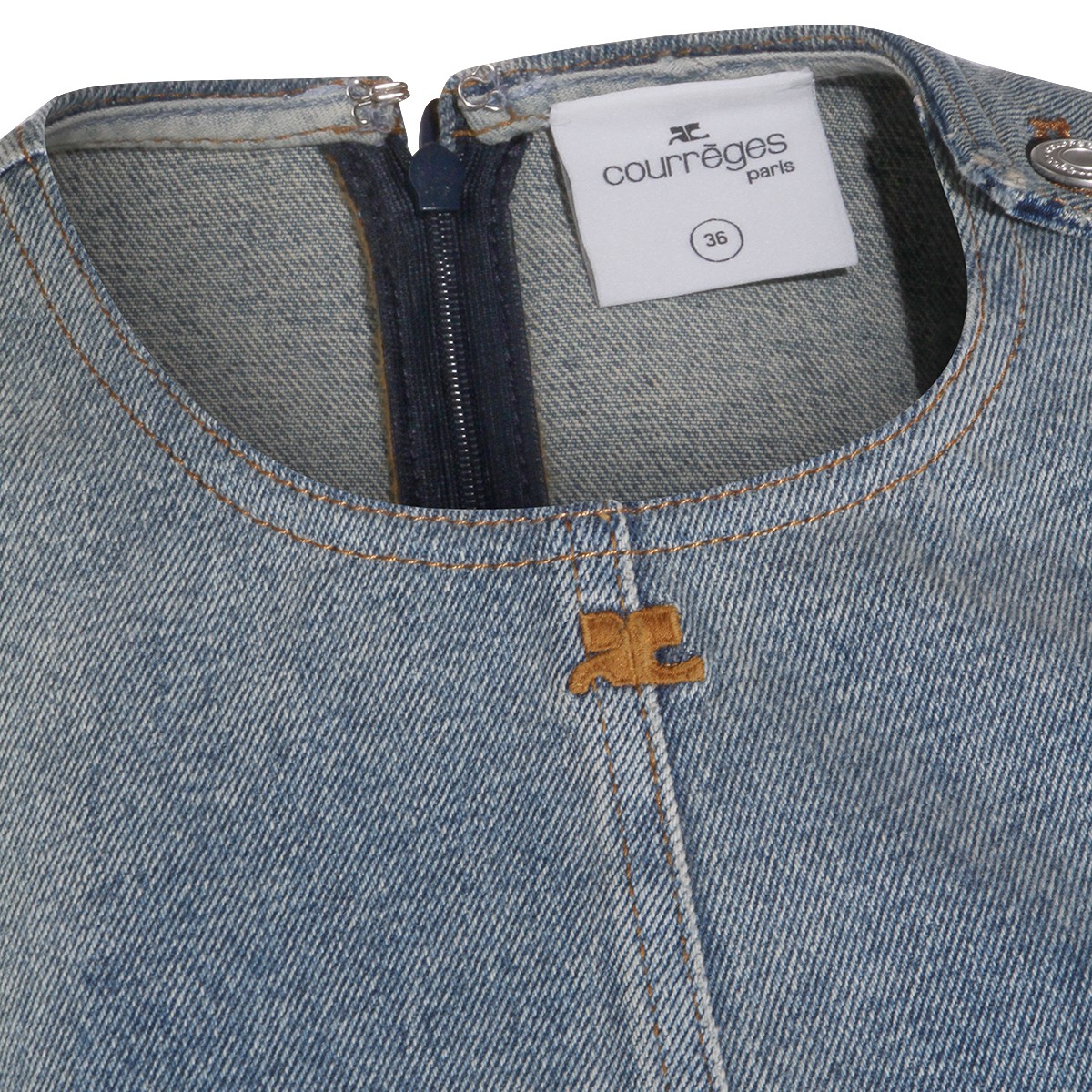 BLUE COTTON DENIM DRESS