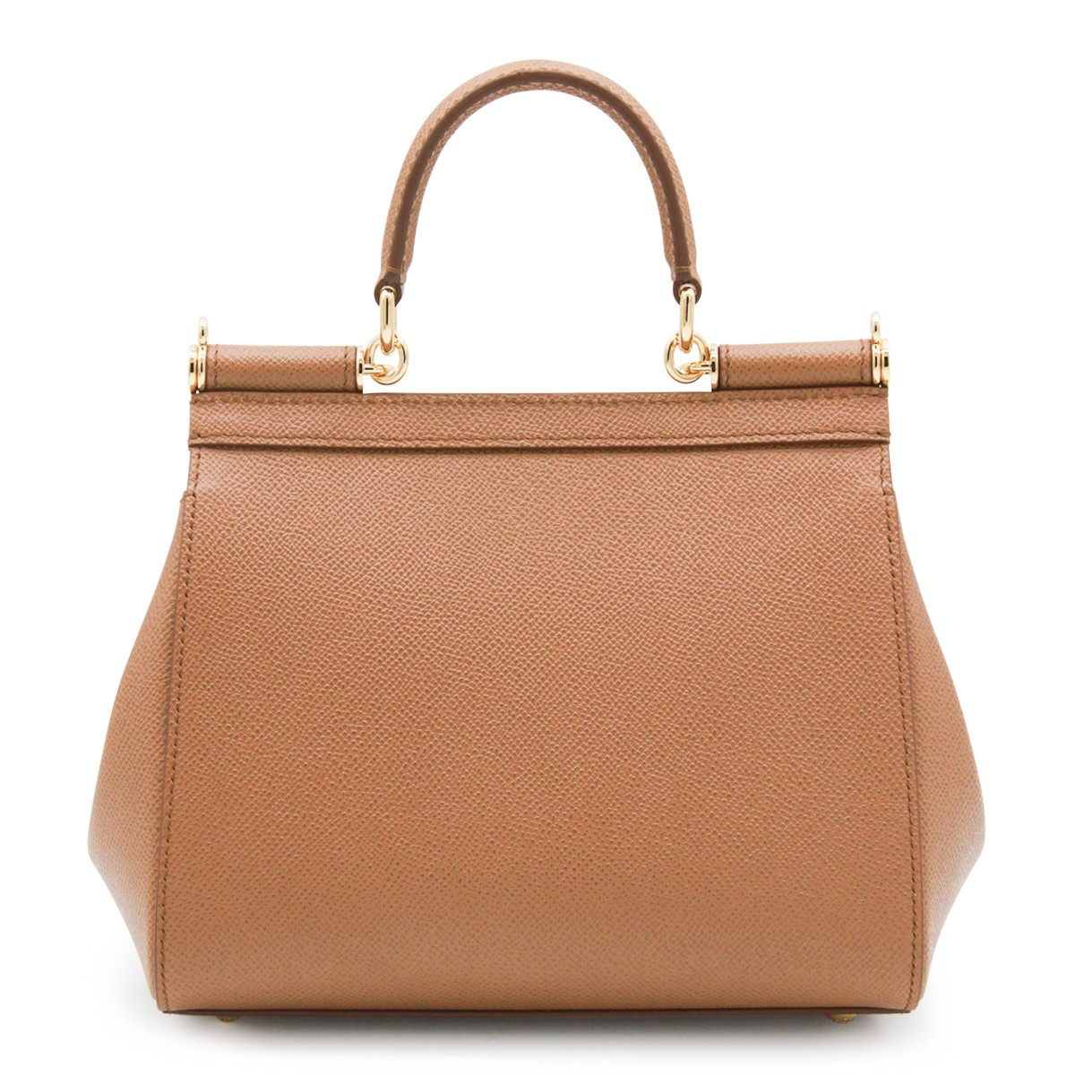 BROWN LEATHER SICILY TOP HANDLE BAG