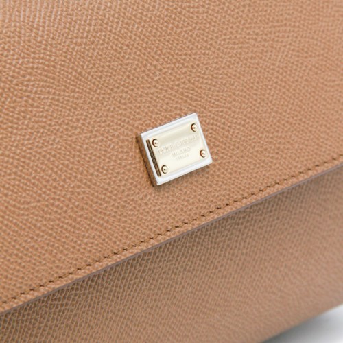 BROWN LEATHER SICILY TOP HANDLE BAG