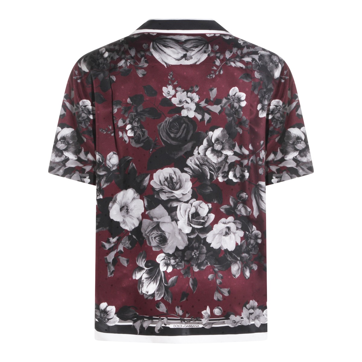 BORDEAUX AND BLACK SILK SHIRT