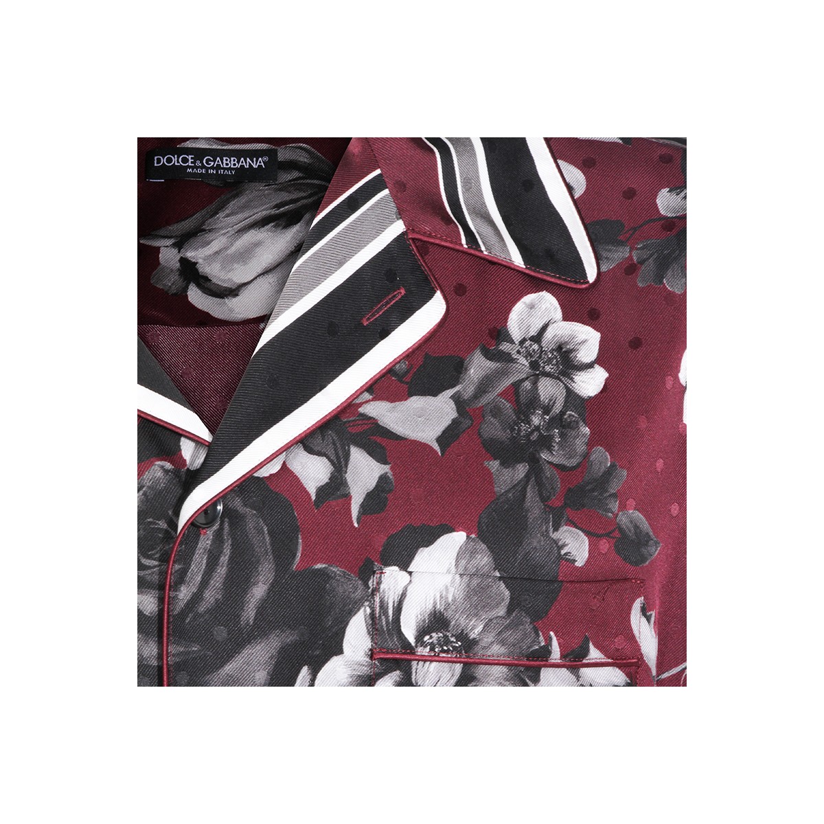 BORDEAUX AND BLACK SILK SHIRT