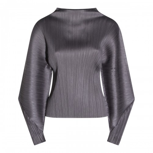 GRAY PLEATED TOP
