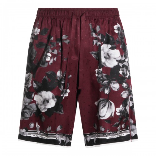 BORDEAUX AND BLACK SILK SHORT