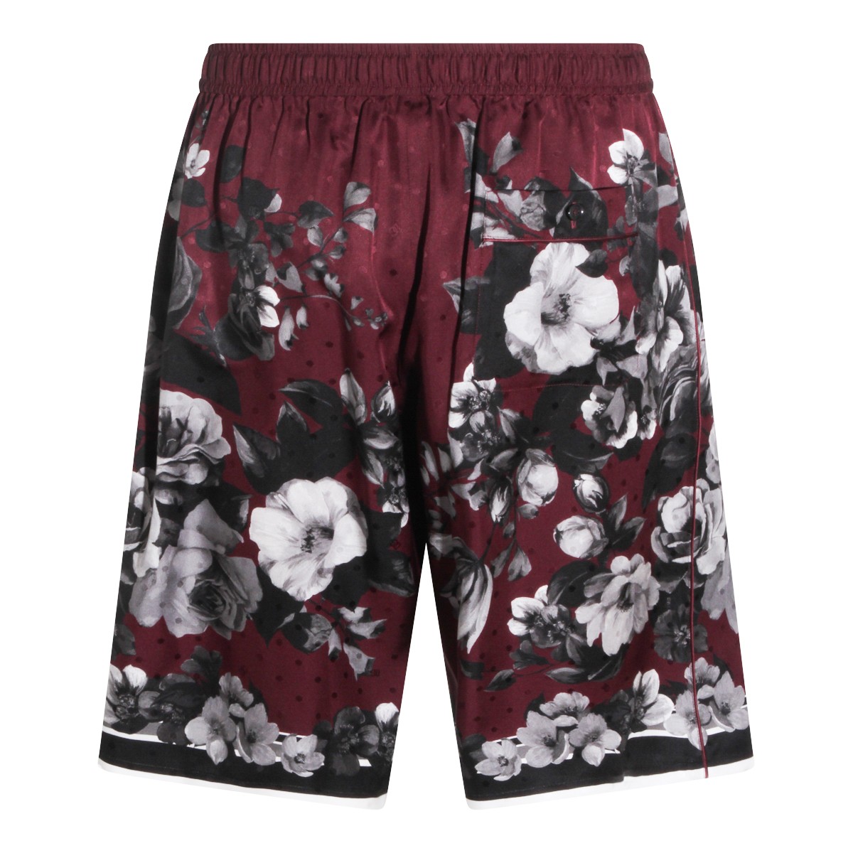 BORDEAUX AND BLACK SILK SHORT