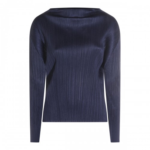 DARK NAVY PLEATED TOP